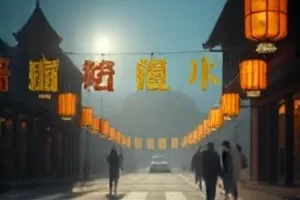 《父亲的收音机》剧照：旧木桌上的旋钮式收音机