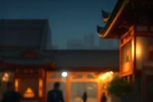 《倒数第二次告白》剧照：黄昏天台上的两个人影背影