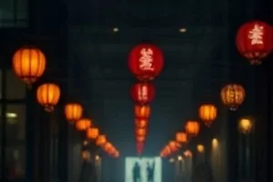 《铁轨以北》剧照：雪原上向远处延伸的窄轨铁路